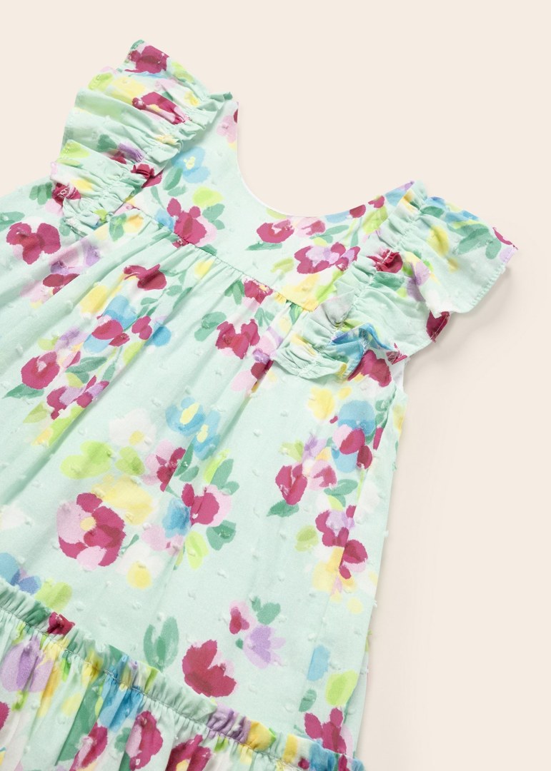 Vestido plumeti estampado de algodón para bebé Art. 23-01961-025 Agua