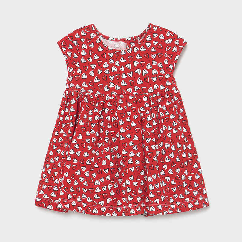 Vestido Punto Estampado Bebe Niña SKU 1995 Color Amapola