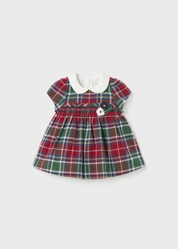 Vestido m/c nido de abeja para bebé MAYORAL Ref. 13/2864/32 Guinda