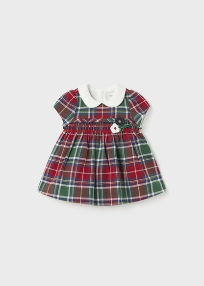 Vestido m/c nido de abeja para bebé MAYORAL Ref. 13/2864/32 Guinda