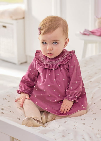 Vestido terciopelo para bebé MAYORAL Ref. 13/2840/36 Berenjena