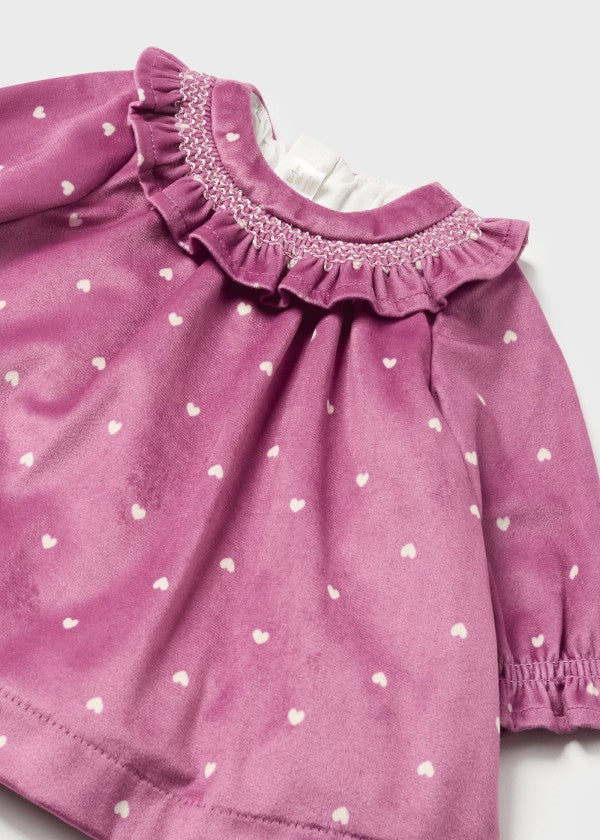 Vestido terciopelo para bebé MAYORAL Ref. 13/2840/36 Berenjena