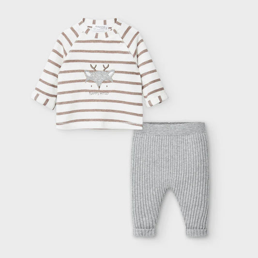 Pijama Conjunto 2 piezas para bebé niño jersey y pantalón MAYORAL Ref. 10/2558/2 Gris vig