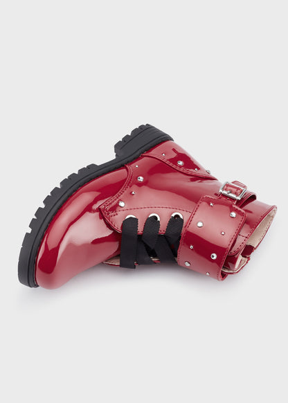 Botin motero charol Rojo SKU-48311