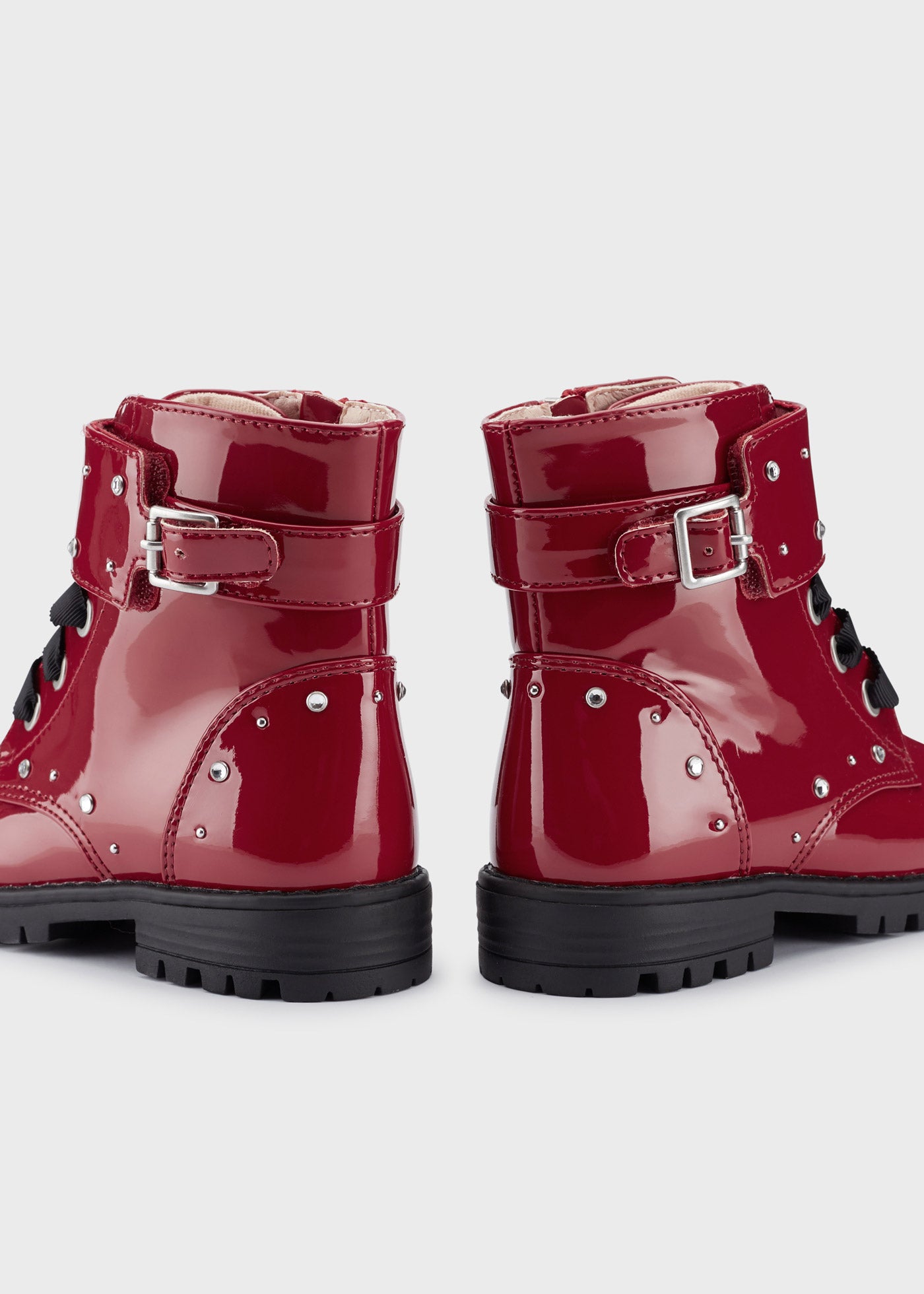 Botin motero charol Rojo SKU 48311 Thebabyfashion.mx