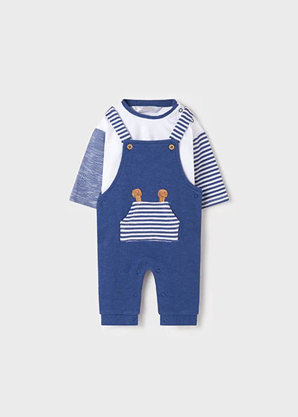 Conjunto Peto Bebé Niño Rayas Azul Mayoral Ref-1648-2 Noche