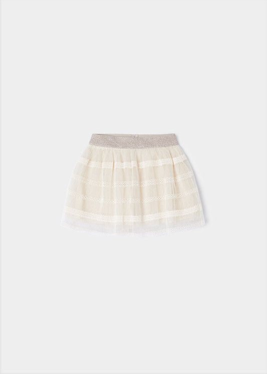 Falda Tul Encaje Sku 2933 Color 77 Champagne