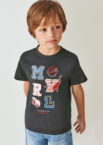 Playera con motivo estampado de algodón sostenible para niño Art. 23-03004-066 Lapiz