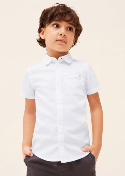 Camisa de manga corta con algodón sostenible para niño BLANCO SKU 3159