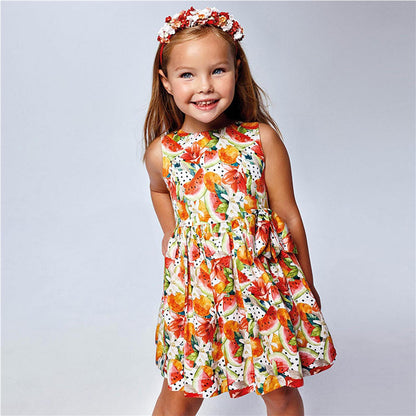 Vestido estampado frutas Mayoral color 3929-Persimon