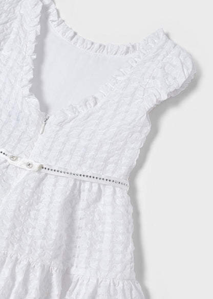 Vestido Blanco para niña MAYORAL 3909-Blanco