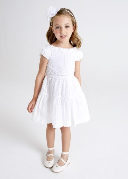 Vestido Blanco para niña MAYORAL 3909-Blanco