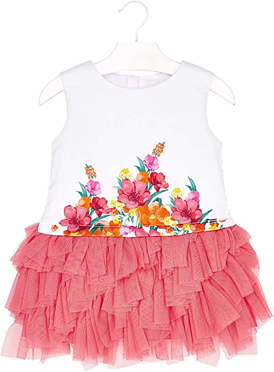 Vestido de Gasa para niña MAYORAL Ref. 3927 Coral
