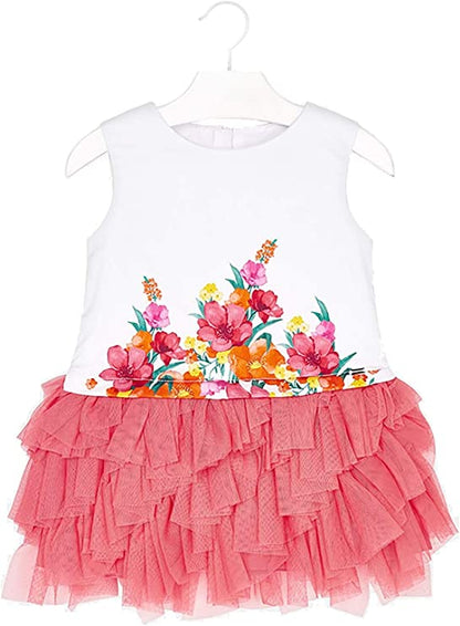 Vestido de Gasa para niña MAYORAL Ref. 3927 Coral