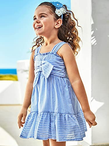 Vestido para niña rayas con moño MAYORAL 3938-Capri