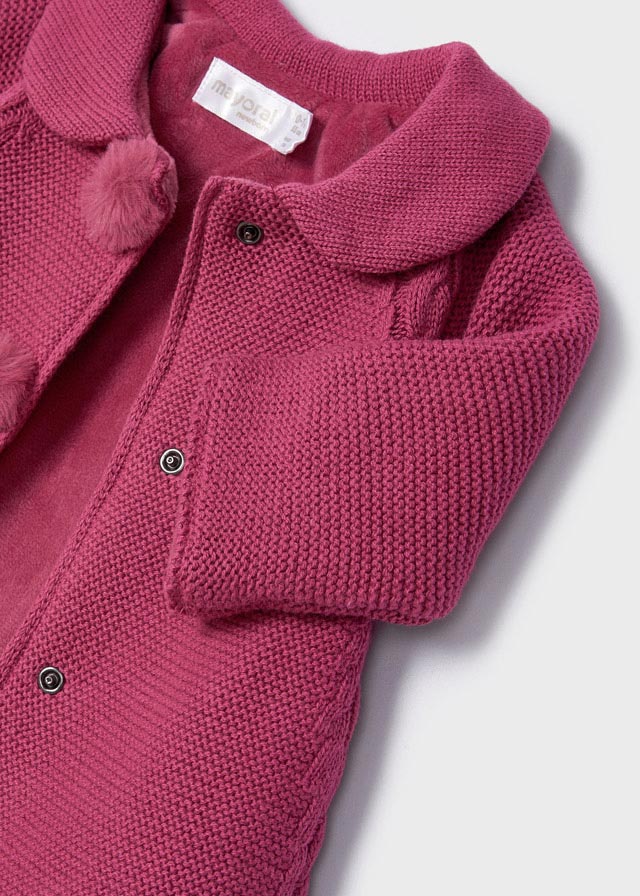 Abrigo de tricot con gorro para recién nacido Unisex MAYORAL Ref. 12/2497/ Camelia