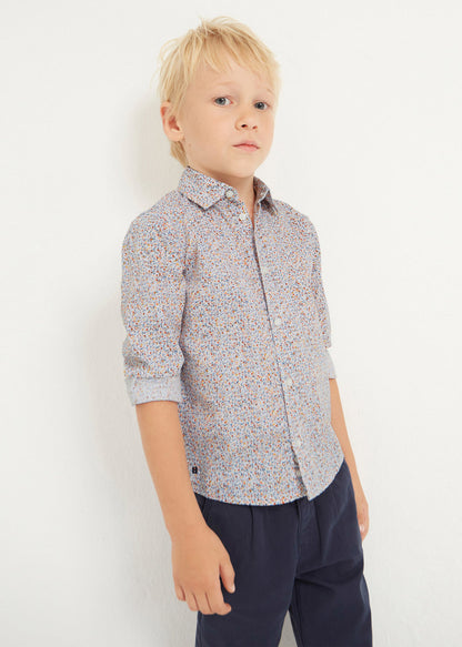 Camisa de manga larga estampada con algodón sostenible para niño Art. 23-03170-058 Estampado flores