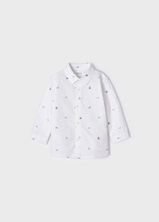 Camisa manga larga con estampado para bebé ECOFRIENDS SKU-2163 Blanco