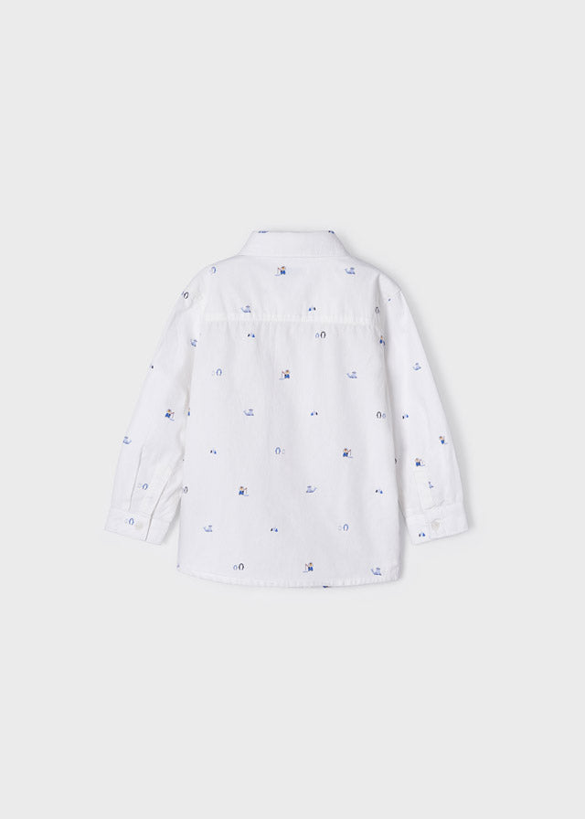 Camisa manga larga con estampado para bebé ECOFRIENDS SKU-2163 Blanco