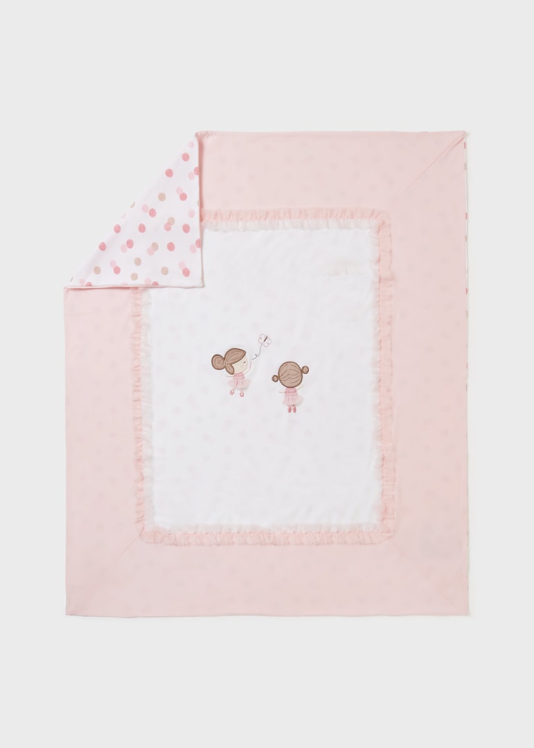 Cobijita con motivo bordado de algodón sostenible para bebé MAYORAL Ref. 23/9250/63 Rosa baby