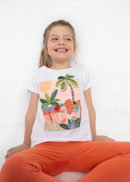 Conjunto 2 piezas de algodón sostenible para niña Art. 23-03783-Naranja