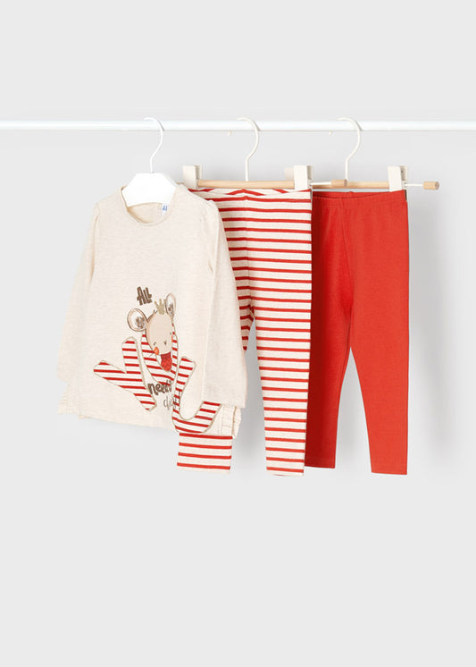 Conjunto 3 piezas con leggings para bebé ECOFRIENDS Chile SKU-2731