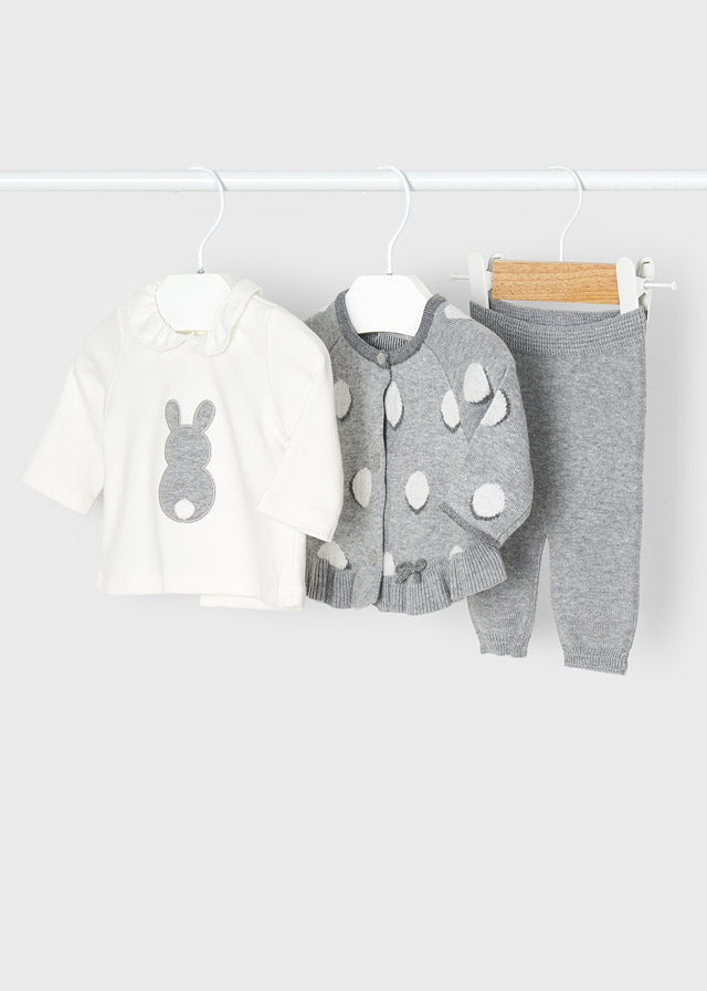 Conjunto 3 piezas de tricot algodón recién nacido ECOFRIENDS Art. 12-02703-091