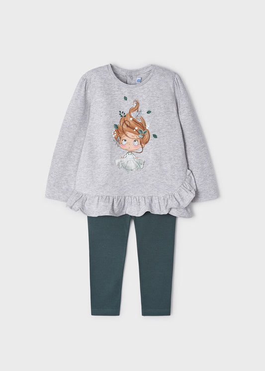 Conjunto leggings con holán para bebé ECOFRIENDS Lago SKU-2722