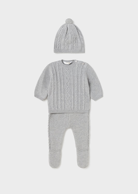 Conjunto pantalón y gorro de tricot para recién nacido MAYORAL ECOFRIENDS Ref. 12/2509/63 Luna vig