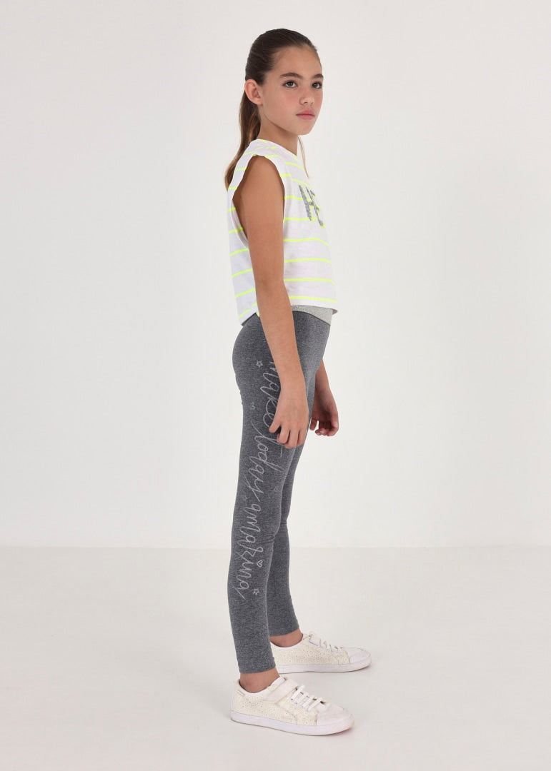 Legging largo con motivo estampado para chica MAYORAL Ref. 23/6748/77 Gris mez