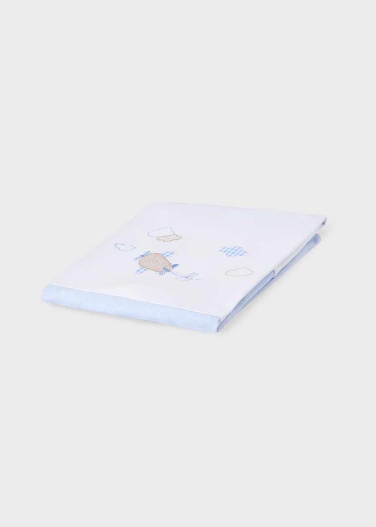 Manta con motivo infantil de algodón sostenible para bebé MAYORAL Ref. 23/9247/85 Blanco