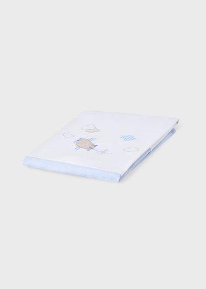 Manta con motivo infantil de algodón sostenible para bebé MAYORAL Ref. 23/9247/85 Blanco