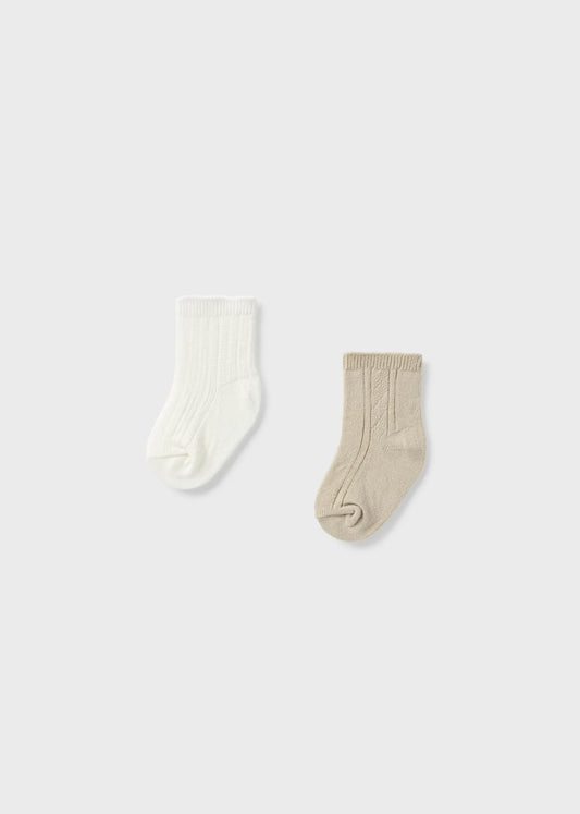 Pack 2 calcetines con algodón para recién nacido Art. 23-09590-066 Lino