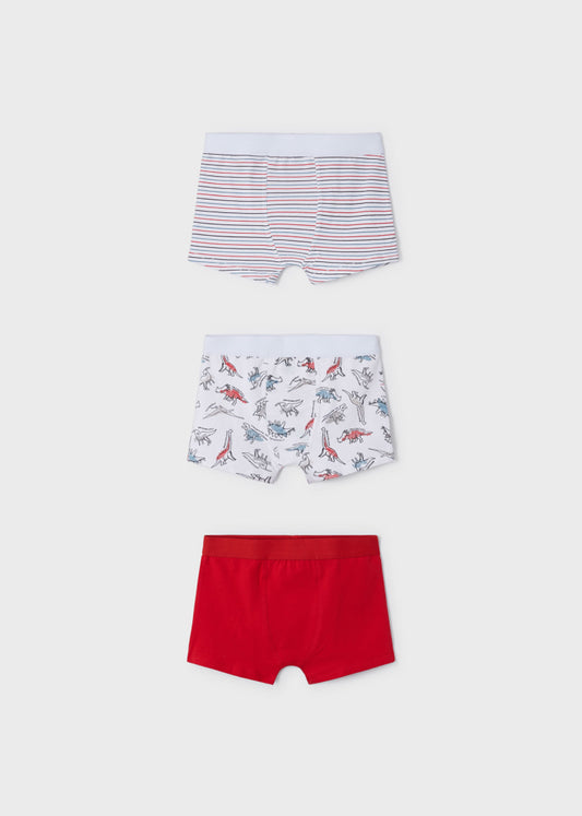 Pack 3 boxers con estampado en algodón para niño Art. 23-10450-072 Rojo