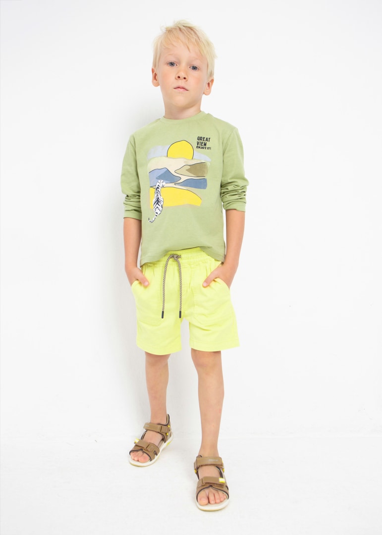 Pantalón corto con algodón sostenible para niño Sku 3225 Color Arena