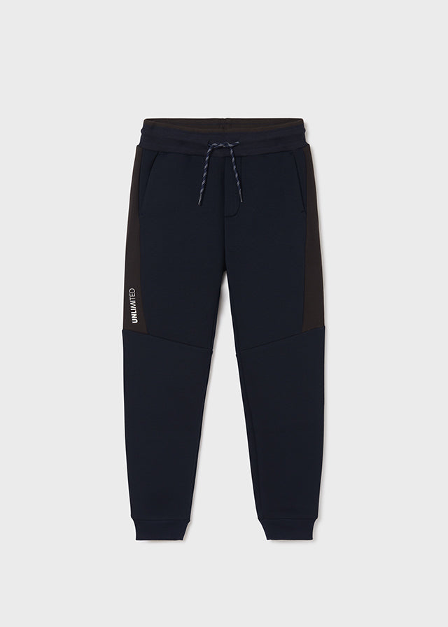 Pantalón de pants con contrastes para chicoSku 7579 Color 11 Dark Navy