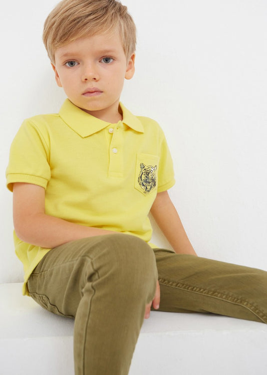 Pantalón largo skinny fit con algodón sostenible para niño OLIVA SKU3517