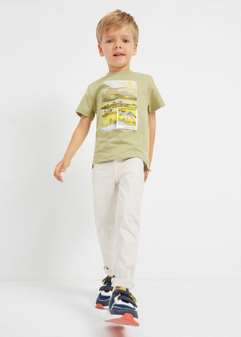 Pantalón slim fit de algodón sostenible para niño Art. 23-00509-019 Piedra