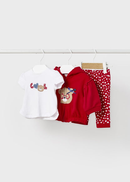 Pants 3 piezas de algodón sostenible para recién nacido Art. 23-01832-045 Rojo
