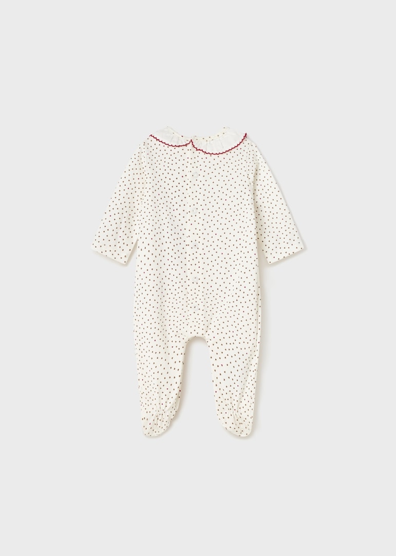 Pijama con cuello de algodón sostenible para recién nacido MAYORAL Ref. 23/1738/23 Crudo