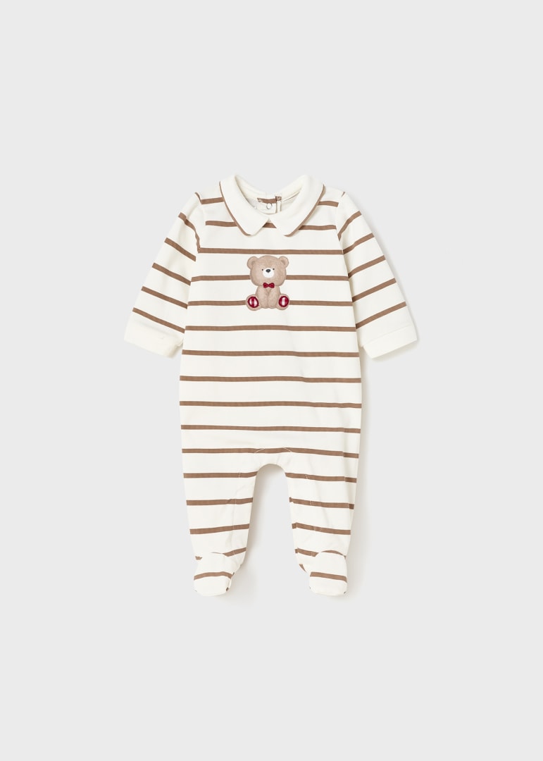 Pijama con estampado de algodón sostenible para recién nacido Art. 23-01750-043 Cacao