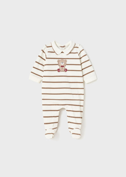Pijama con estampado de algodón sostenible para recién nacido Art. 23-01750-043 Cacao