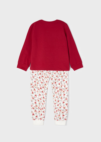 Pijama con estampado navideño para niña ECOFRIENDS Rojo SKU-4757