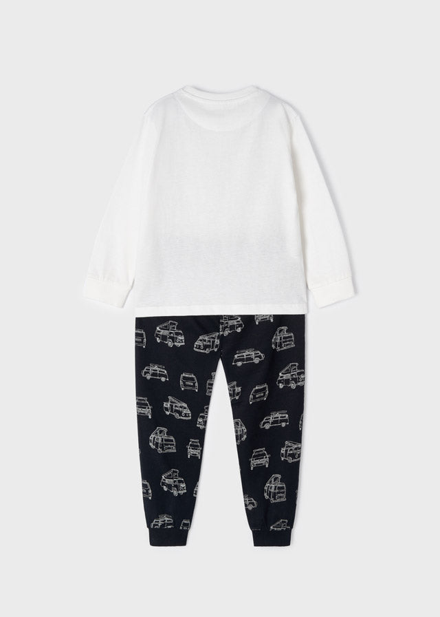 Pijama con pantalón estampado para niño ECOFRIENDS  Sku 4753  Color 64 Negro