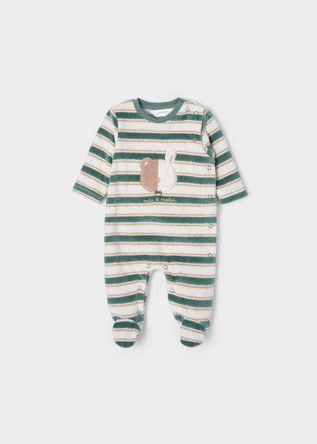Pijama de punto aterciopelado para recién nacido MAYORAL ECOFRIENDS Ref. 12/2630/ Mineral
