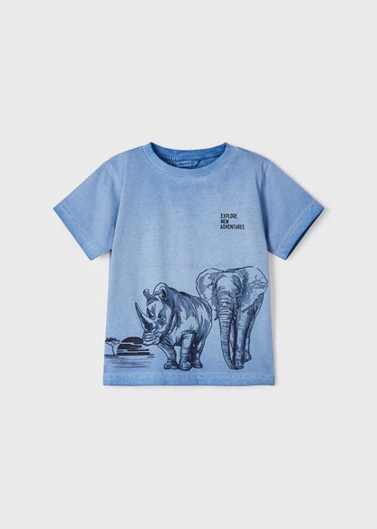 Playera de manga corta con motivo estampado para niño CELESTE SKU 3011
