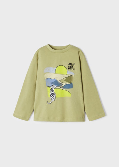 Playera de manga larga en algodón sostenible para niño KIWI SKU 3025