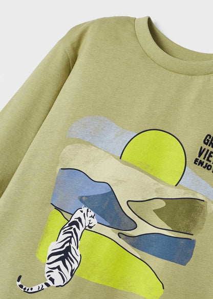 Playera de manga larga en algodón sostenible para niño KIWI SKU 3025