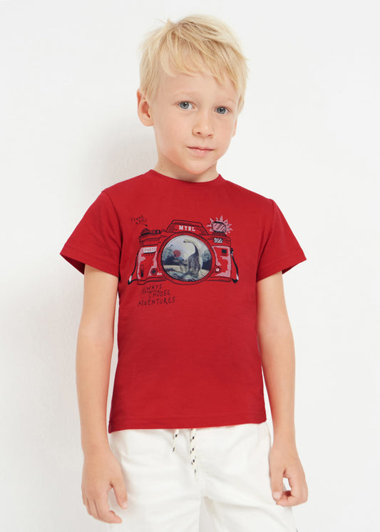 Playera interactiva de algodón para niño Art. 23-03003-060 Rojo