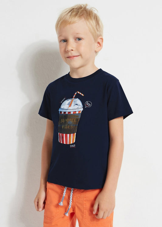 Playera interactiva de algodón sostenible para niño MARINO SKU 3014